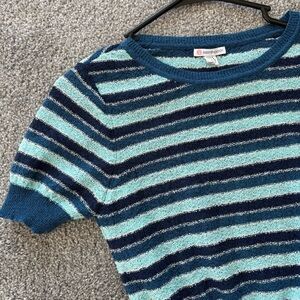 Sisstrevolution Blue Striped Knit Top